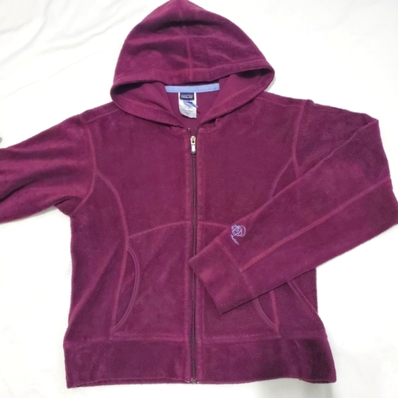 Vintage Patagonia Rhythm Bordeaux Fleece Zip Up Hoodie Jacket Y2K Women's Small - Picture 2 of 9